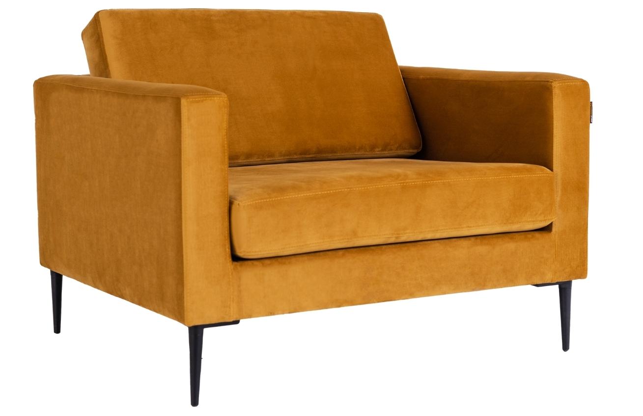 Nordic Design Žluté sametové křeslo Vegas Nordic Design