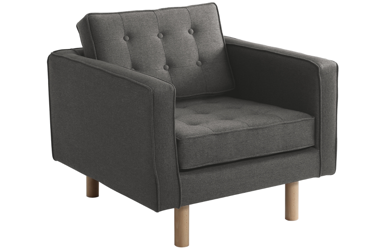 Nordic Design Ocelově šedé látkové křeslo Emmet Nordic Design