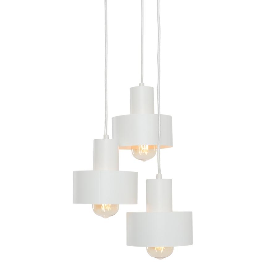 Nordic Design Bílé kovové závěsné světlo Mayen 3 Nordic Design