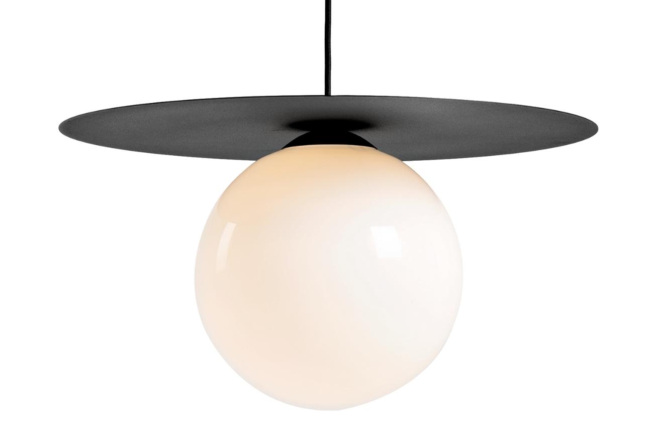Nordic Design Černobílé skleněné závěsné světlo Lyon L Nordic Design