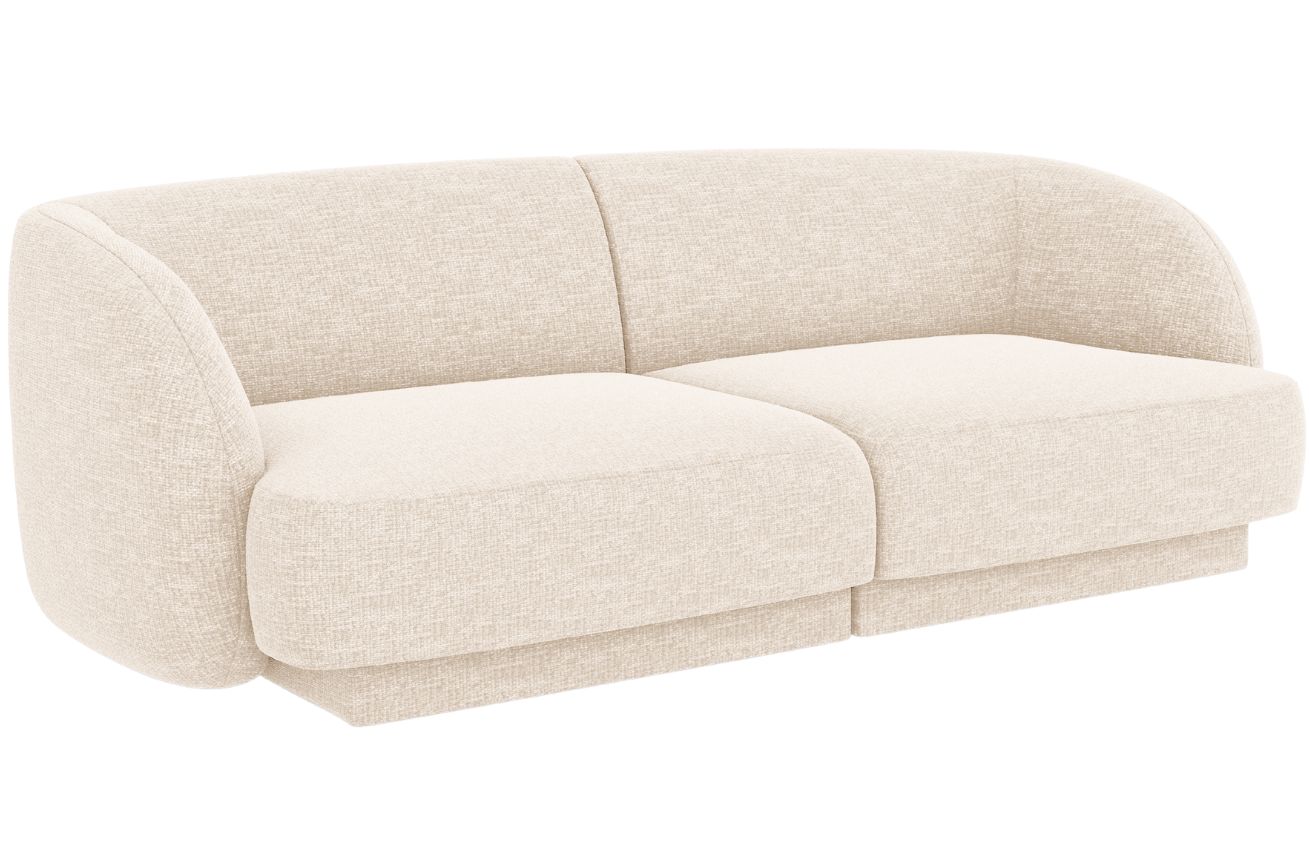 Bílá žinylková dvoumístná pohovka MICADONI Miley 180 cm Micadoni