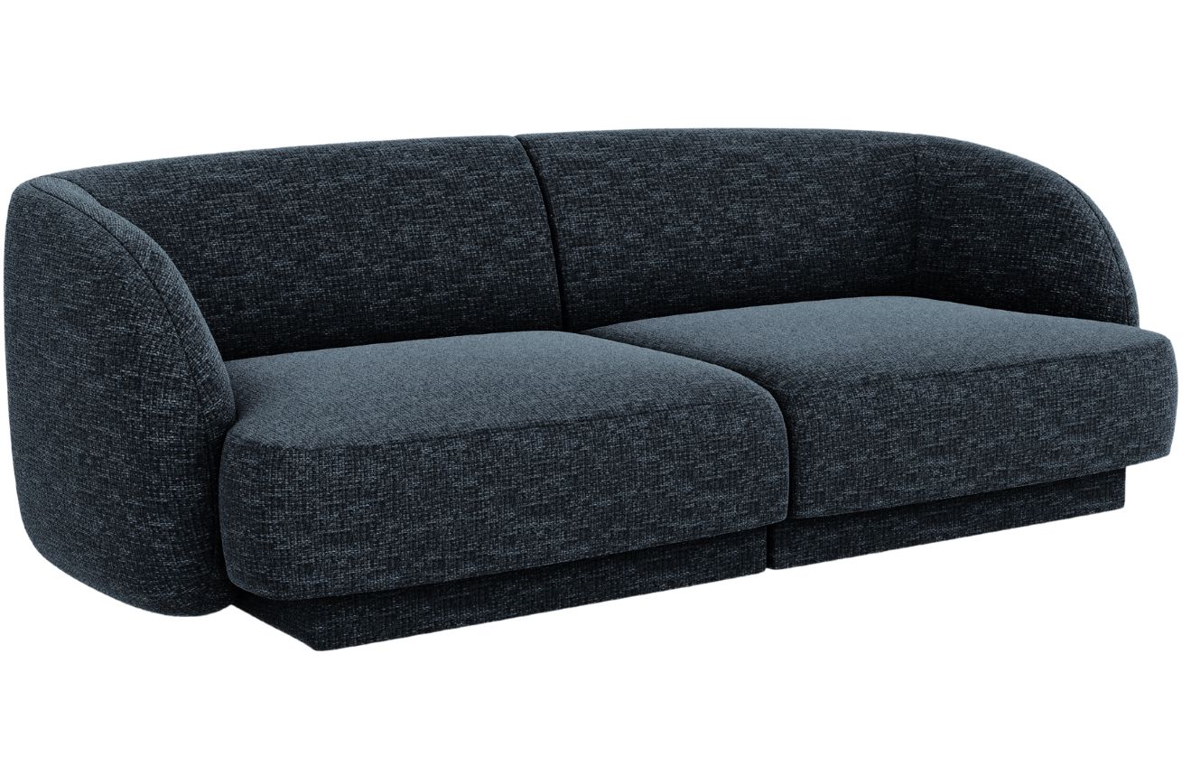 Modrá žinylková dvoumístná pohovka MICADONI Miley 180 cm Micadoni