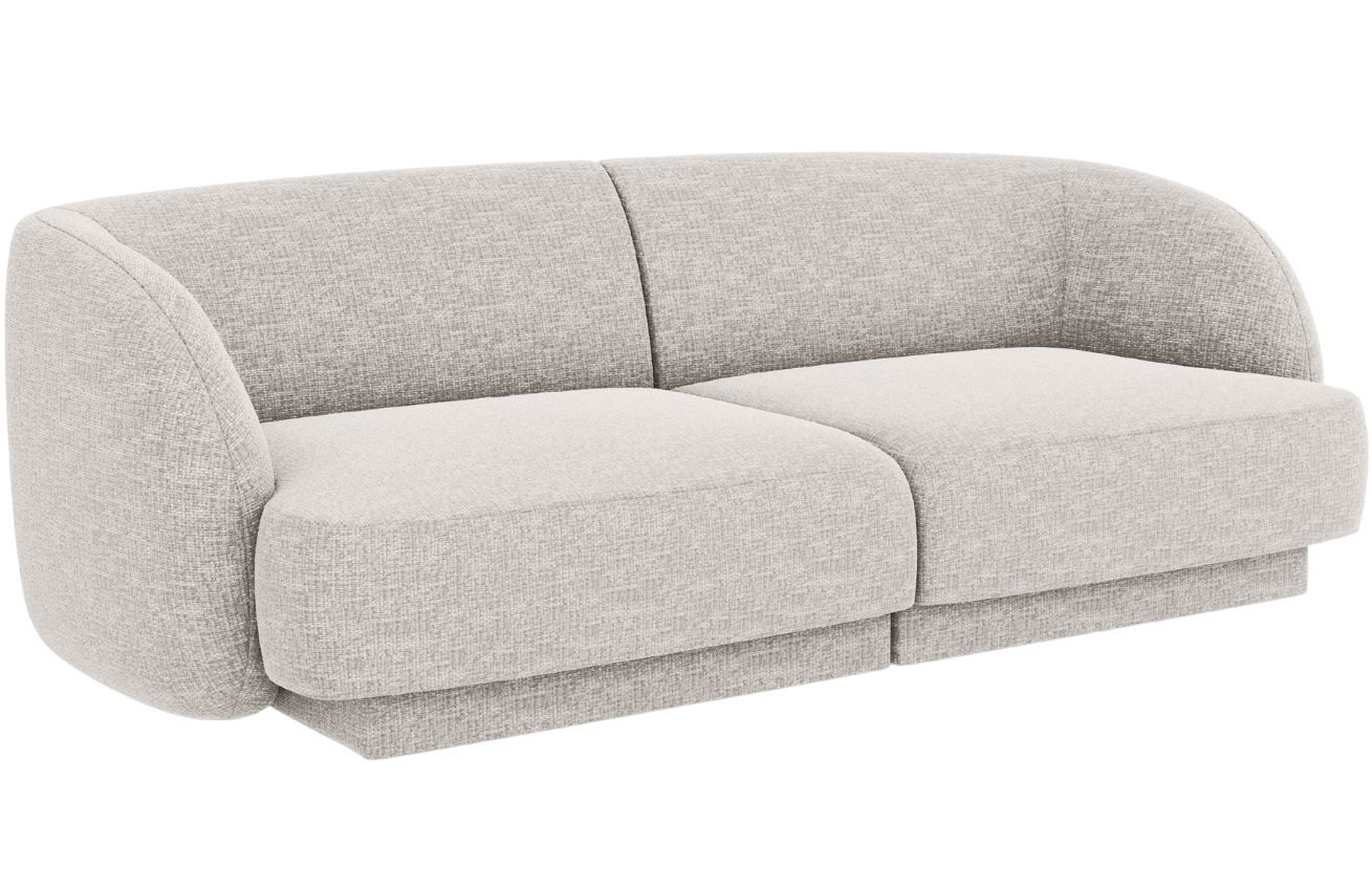 Světle šedá žinylková dvoumístná pohovka MICADONI Miley 180 cm Micadoni