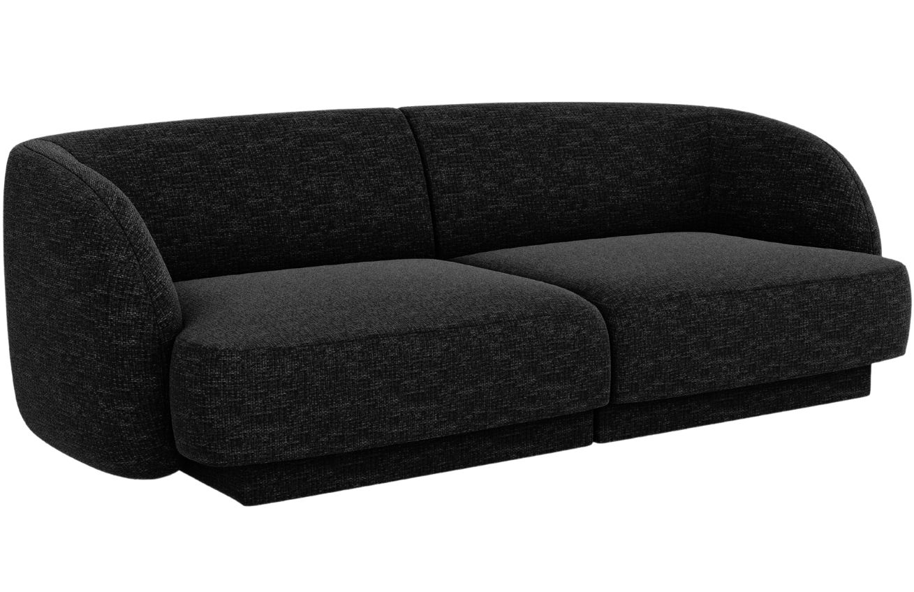 Černá žinylková dvoumístná pohovka MICADONI Miley 180 cm Micadoni