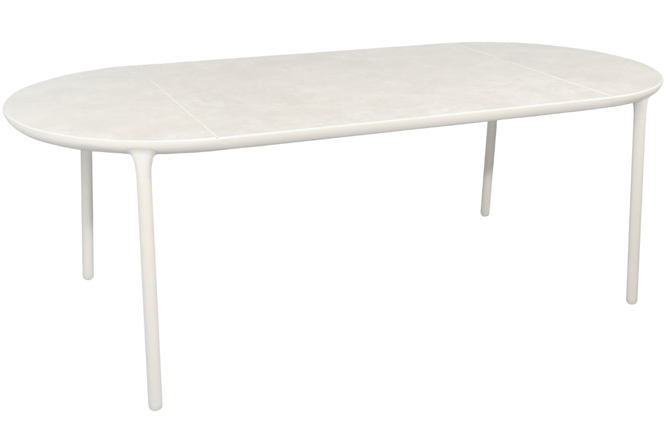 Světle šedý keramický zahradní jídelní stůl No.114 Mindo 215 x 95 cm Mindo