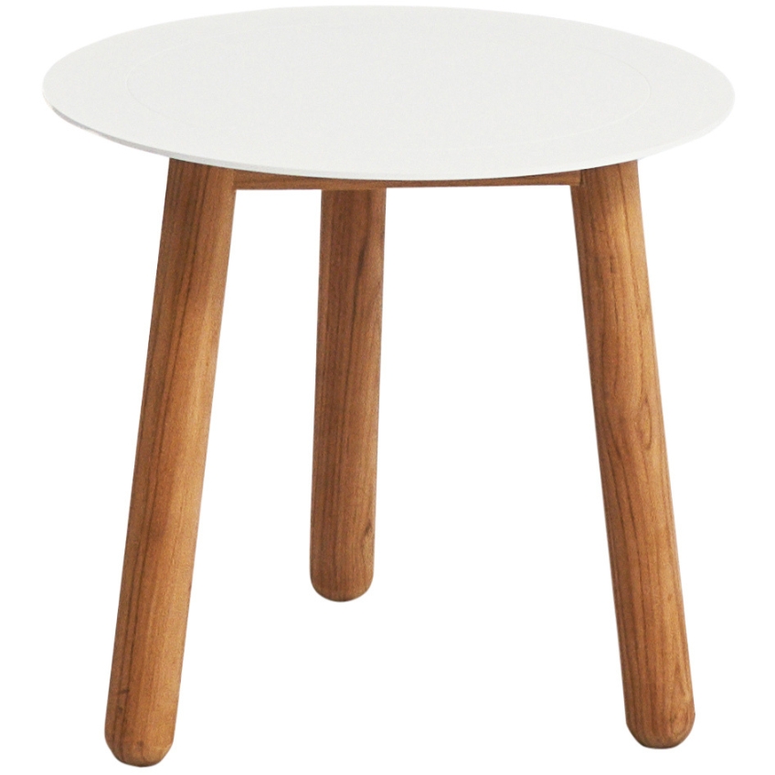 Bílý hliníkový zahradní odkládací stolek No.118 Mindo 50 cm Mindo