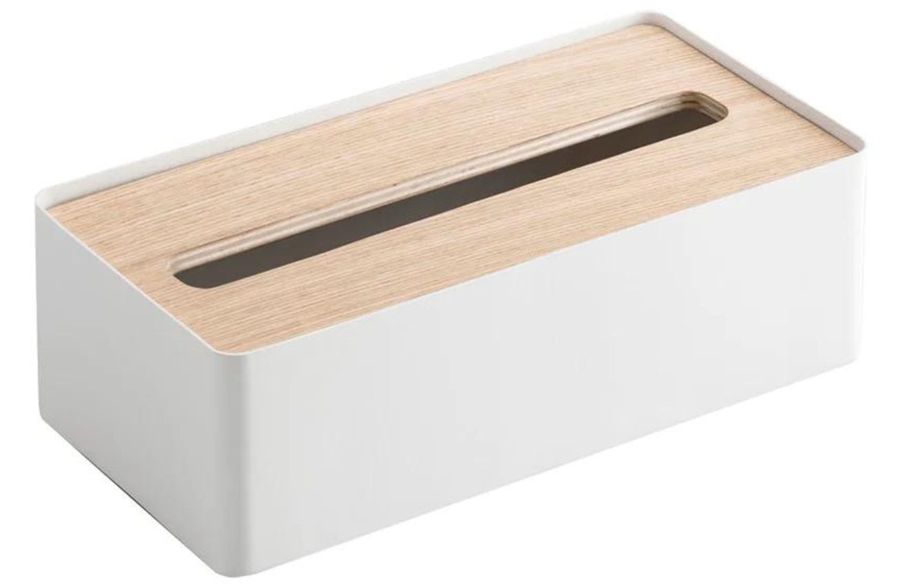 Bílý kovový box na ubrousky Yamazaki Rin 26 x 13 cm YAMAZAKI