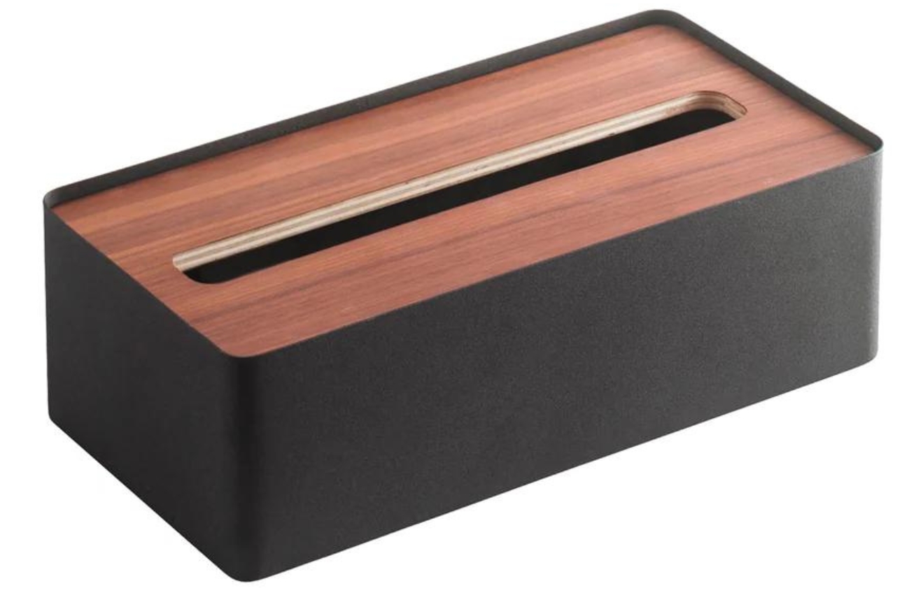 Černý kovový box na ubrousky Yamazaki Rin 26 x 13 cm YAMAZAKI