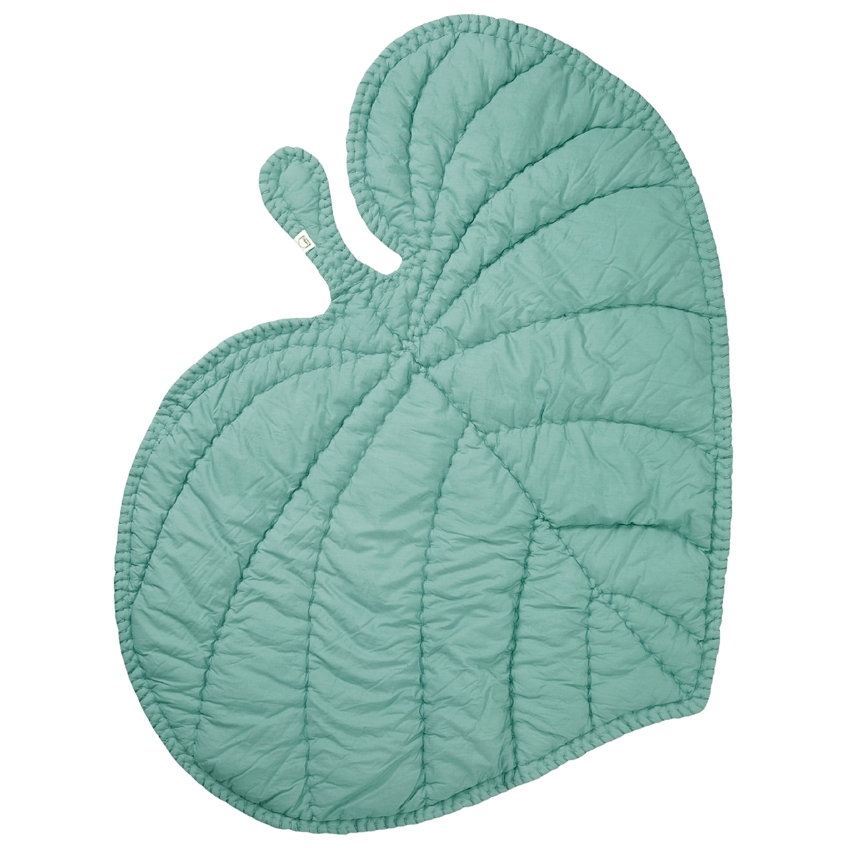 Nofred Mátově zelená bavlněná dětská hrací deka Leaf 125 x 110 cm Nofred