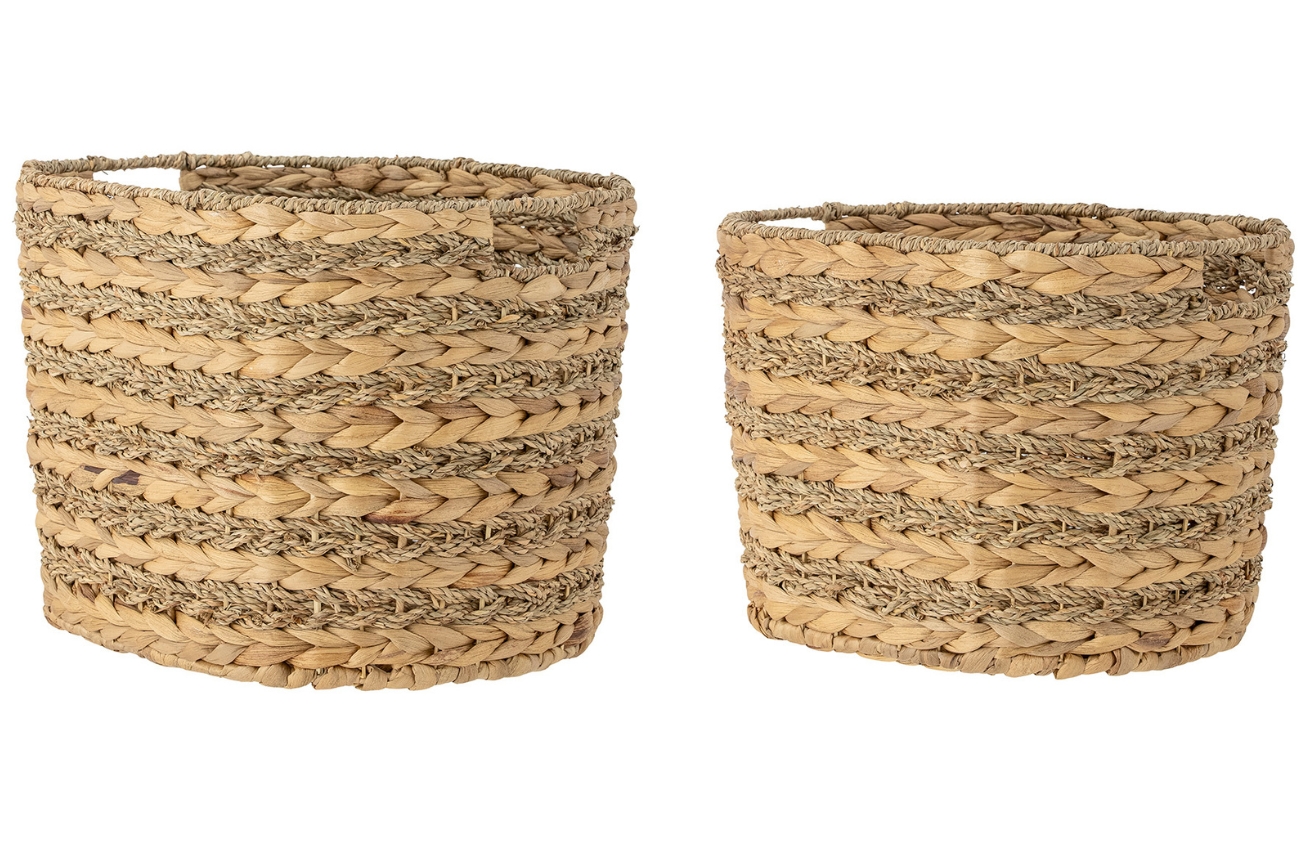 Set dvou dekorativních košů z vodního hyacintu Bloomingville Indra 39x31/43x35 cm Bloomingville