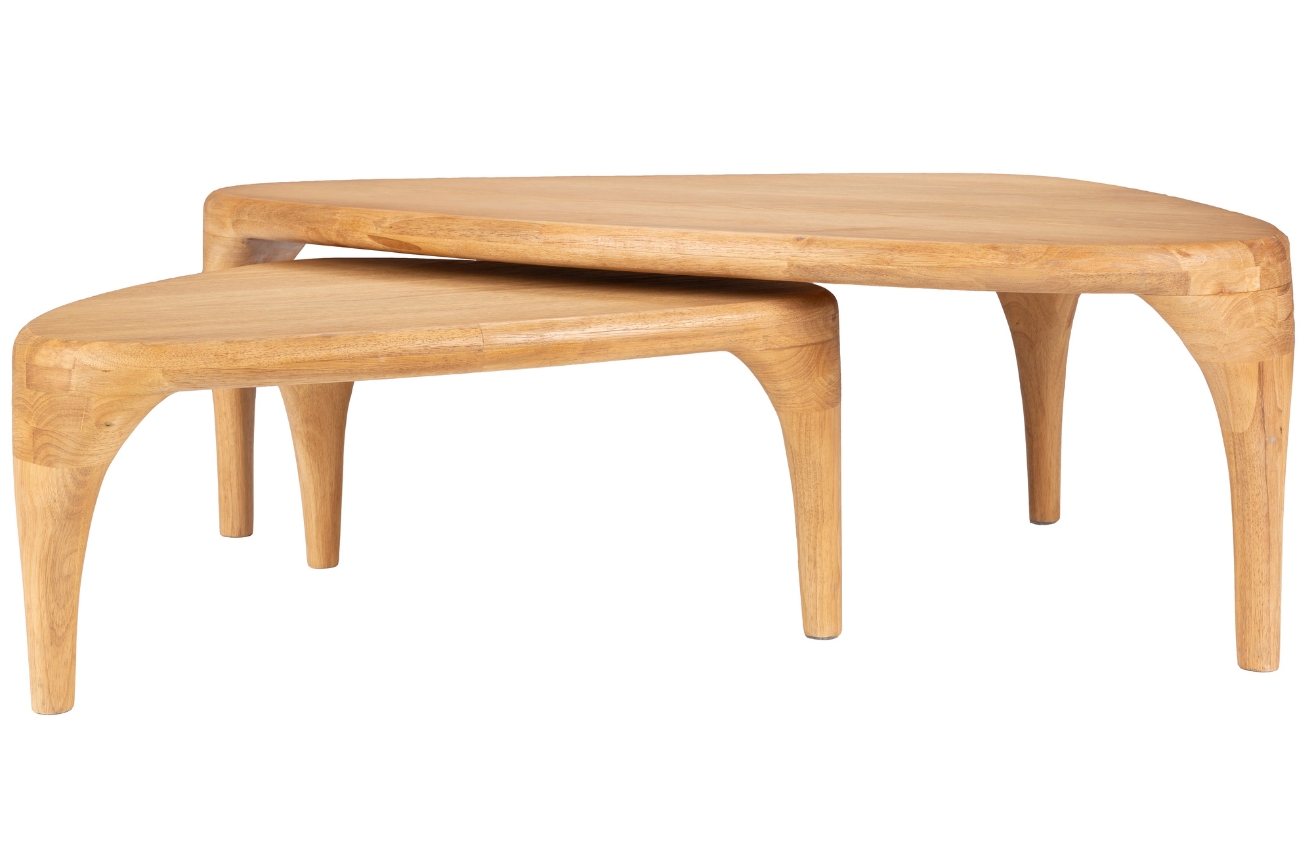 Set dvou dubových konferenčních stolků ZUIVER ISLA 70x50/110x60 cm Zuiver