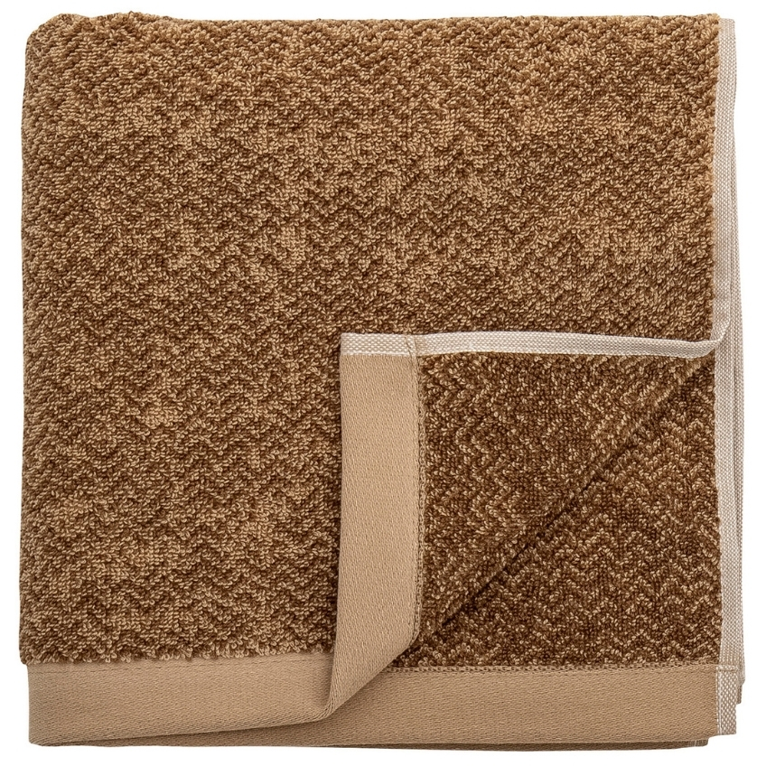 Hnědý bavlněný ručník Bloomingville Kahla 50 x 100 cm Bloomingville