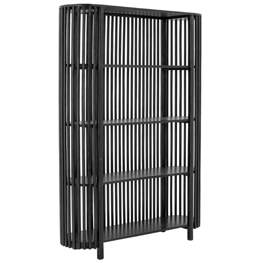 Černá dřevěná knihovna Bloomingville Sali 121 x 32 cm Bloomingville