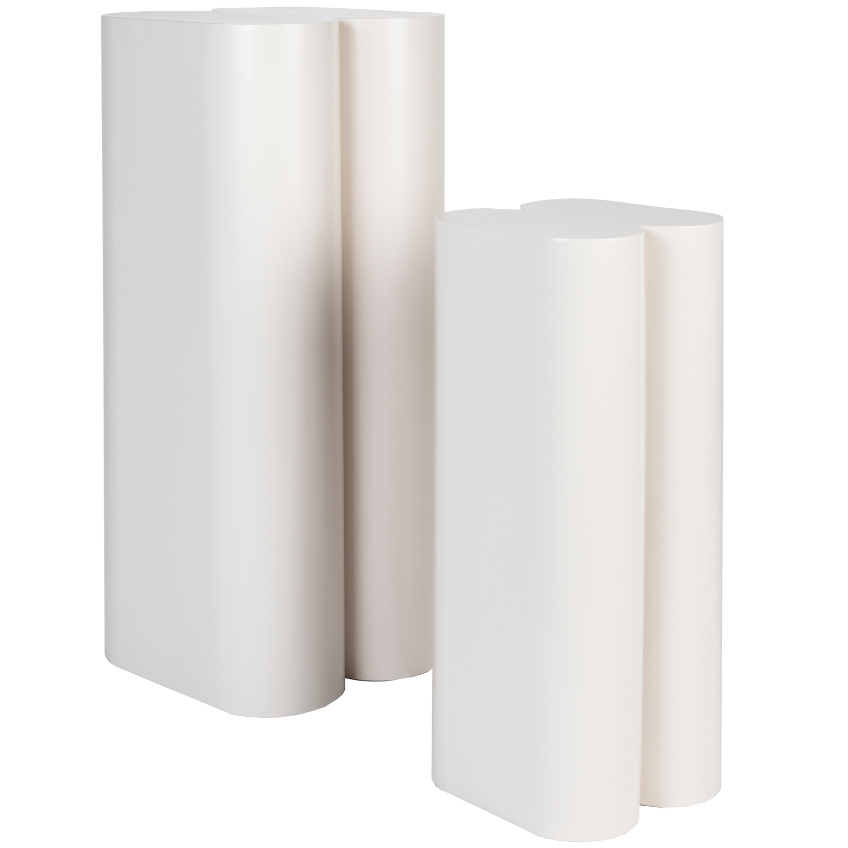 Set dvou béžových kovových odkládacích stolků ZUIVER SHAPE 35/26 cm Zuiver