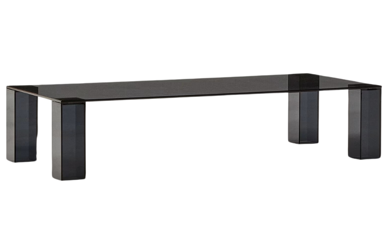 Tmavě šedý skleněný konferenční stolek Kave Home Adularia 140 x 60 cm Kave Home