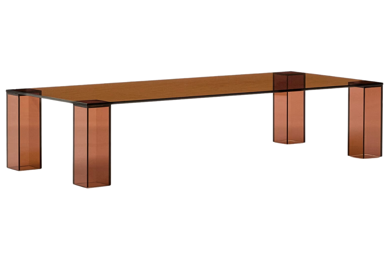 Hnědý skleněný konferenční stolek Kave Home Adularia 140 x 60 cm Kave Home
