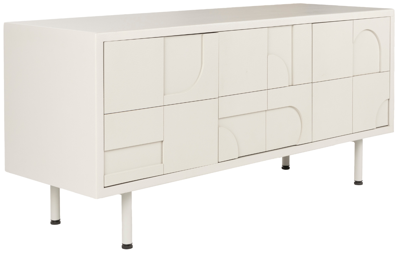 White Label Béžová lakovaná komoda WLL FUNK 120 x 40 cm White Label
