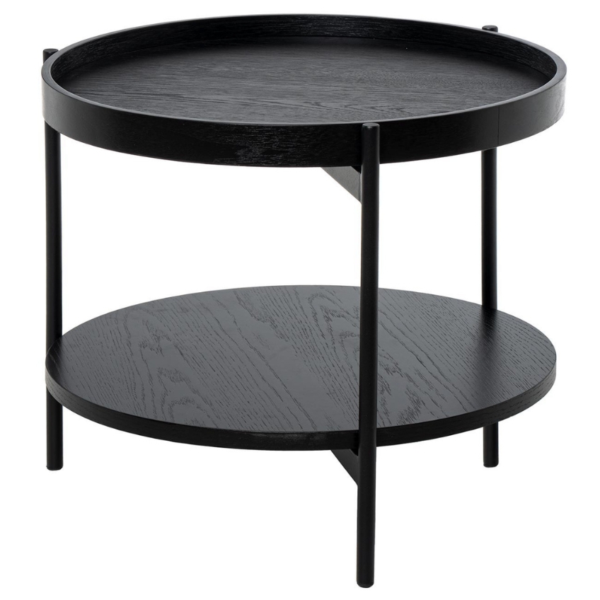 Černý dubový konferenční stolek Somcasa Adrian 50 cm Somcasa