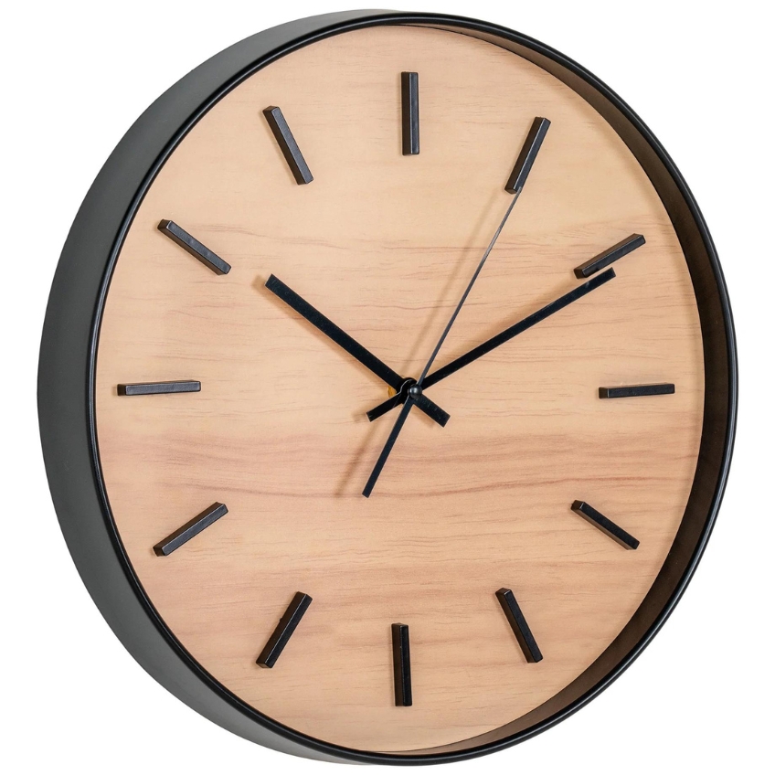 Nordic Living Černé přírodní nástěnné hodiny Camden 35 cm Nordic Living