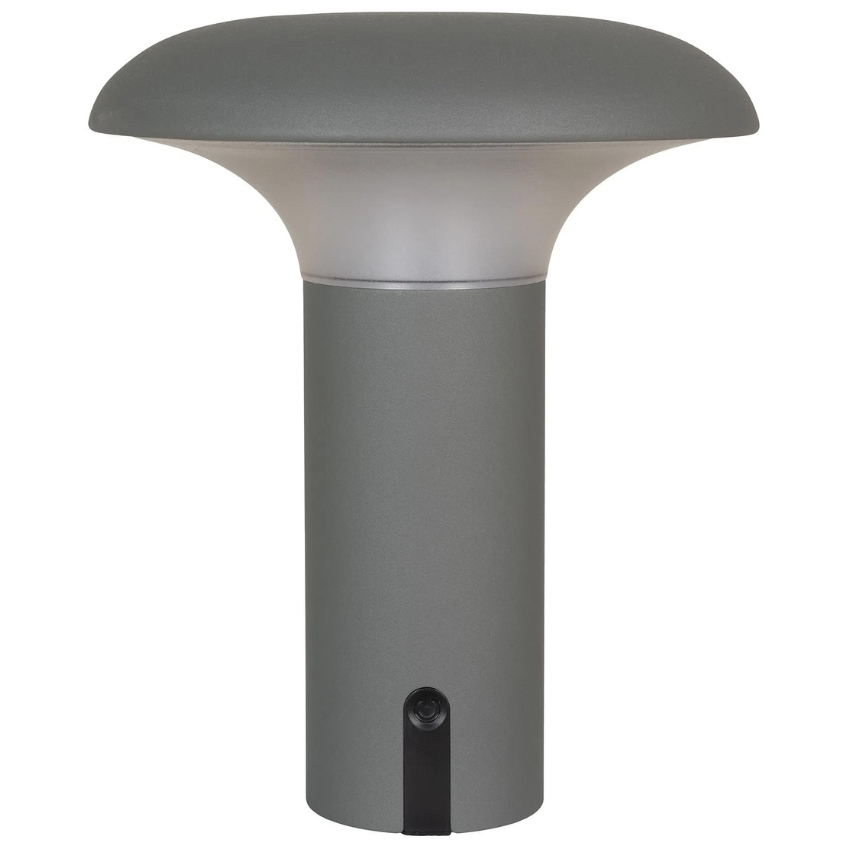 Nordic Living Šedá plastová dobíjecí zahradní LED lampa Ramsey Nordic Living