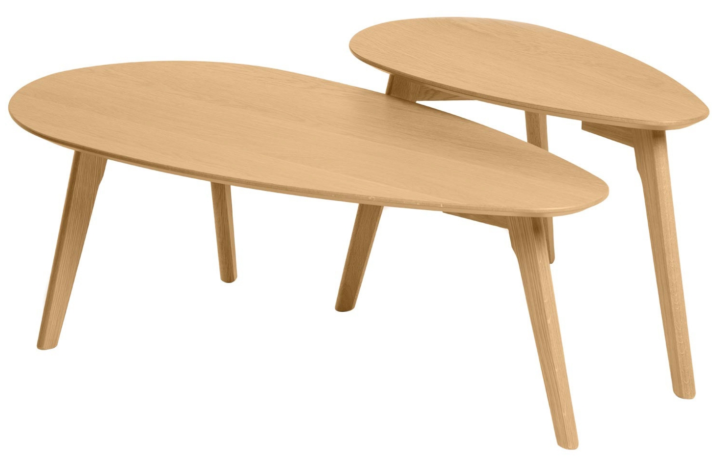 Set dvou dubových konferenčních stolků Somcasa Conrad 100/70 x 50/35 cm Somcasa