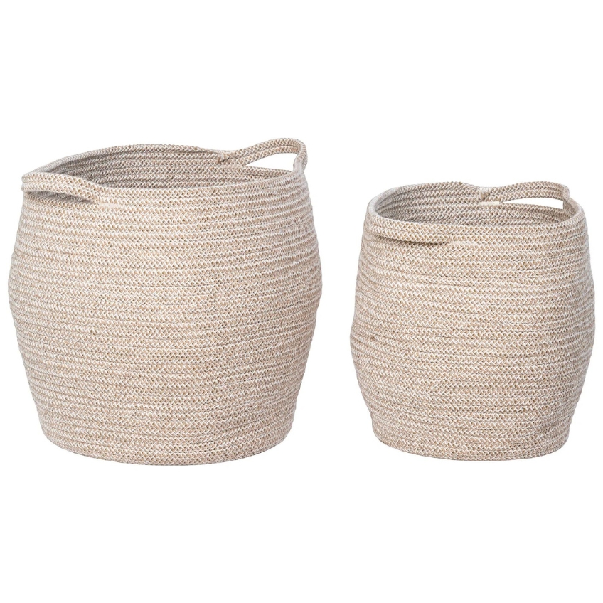 Nordic Living Set dvou béžových bavlněných košů Lamas 27/31 cm Nordic Living