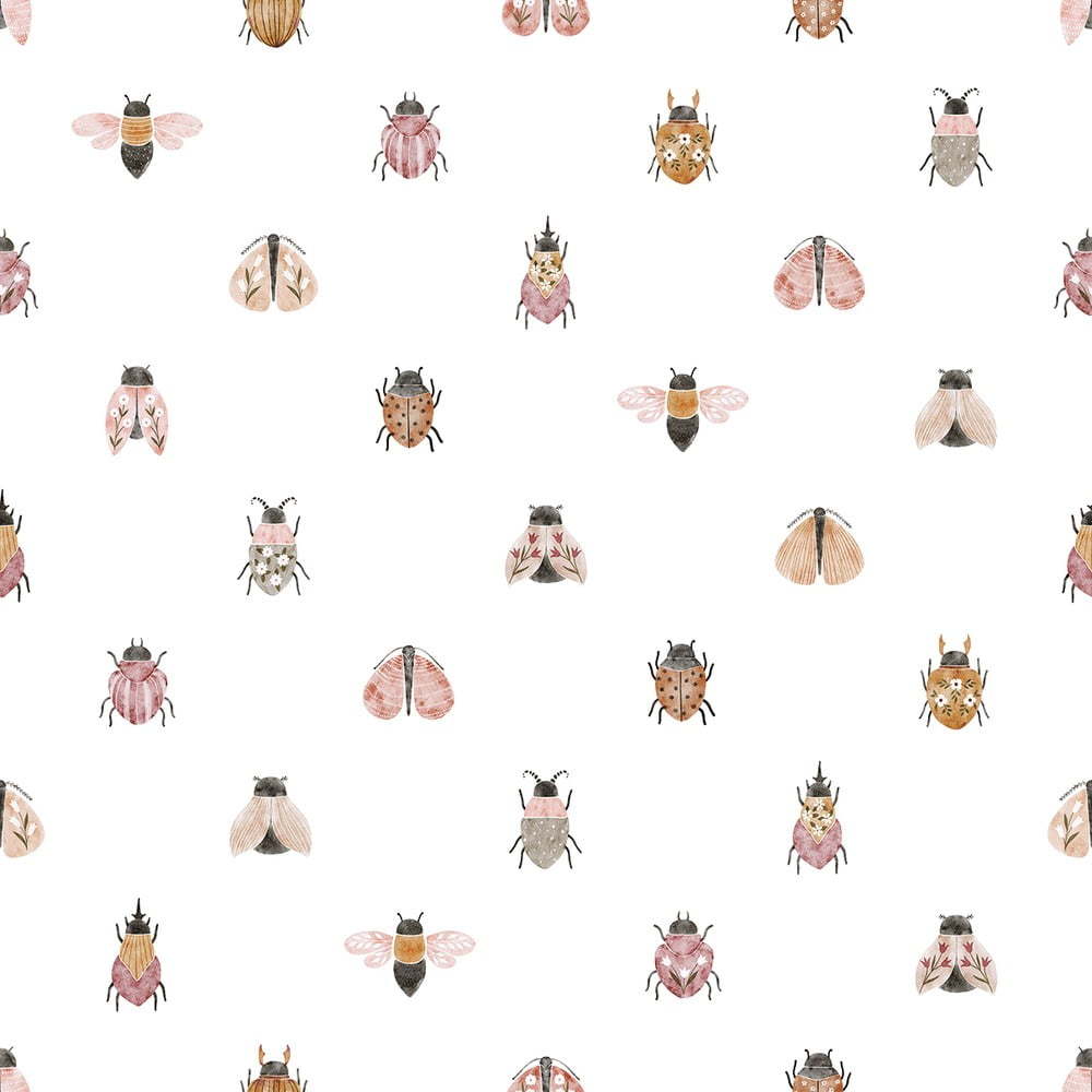 Dětská tapeta z netkané textilie 10 m x 50 cm Pretty Insects – Lilipinso Lilipinso
