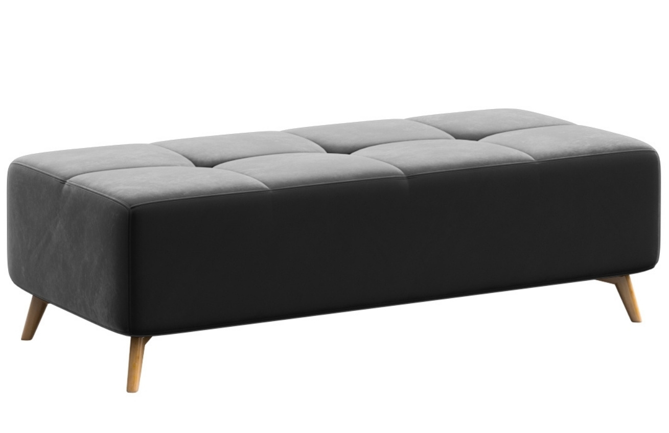 Tmavě šedý sametový taburet MESONICA Toro 140 x 70 cm Mesonica