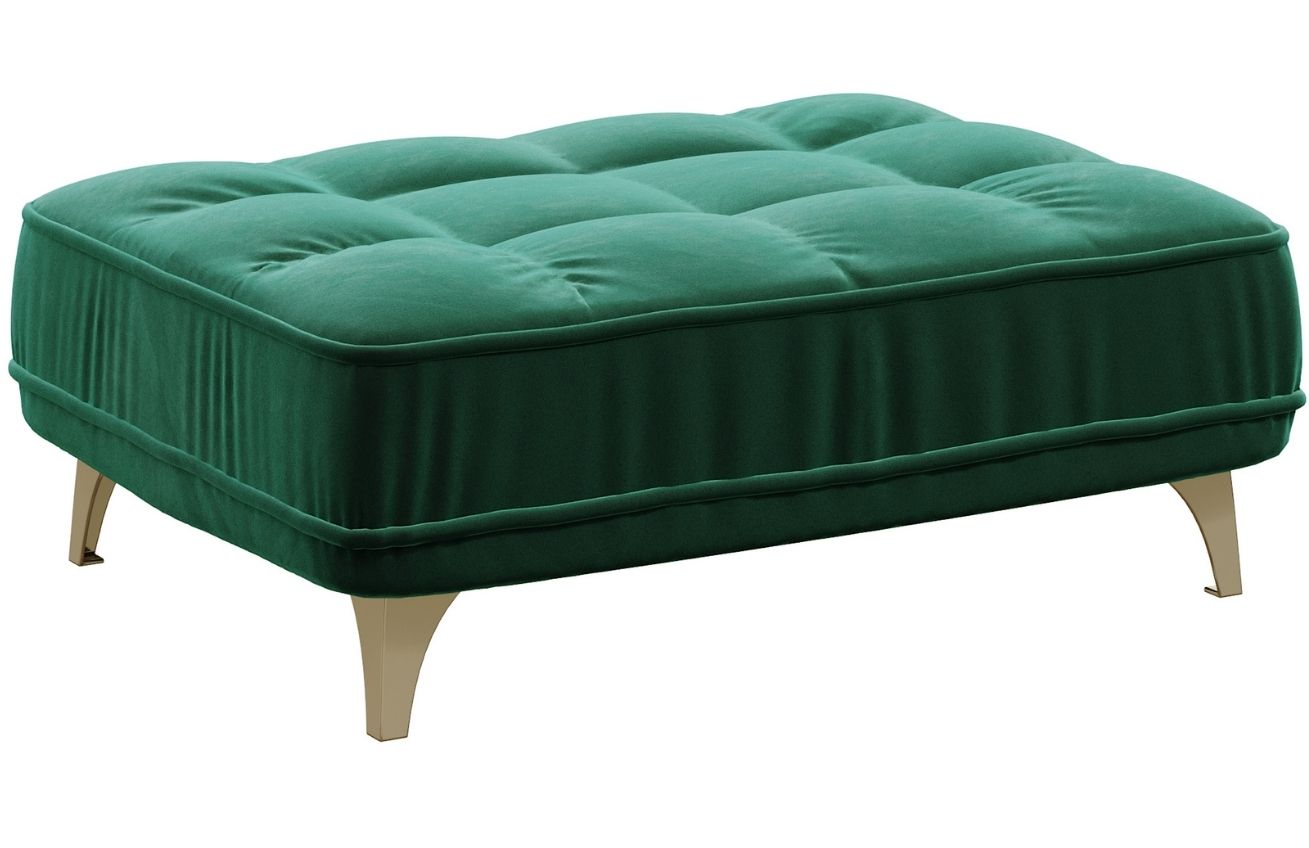 Tmavě zelená sametová podnožka DEVICHY Chloe Devichy