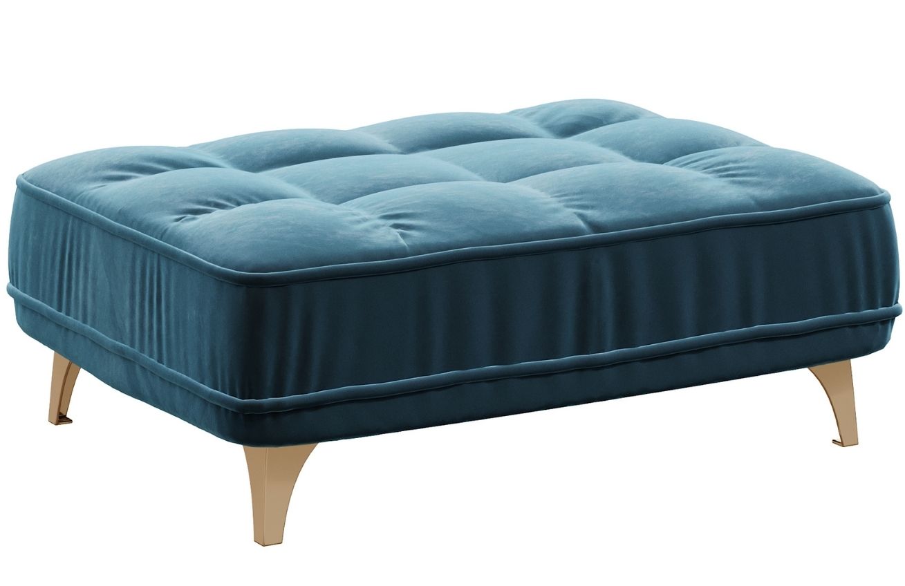 Tmavě modrá sametová podnožka DEVICHY Chloe Devichy