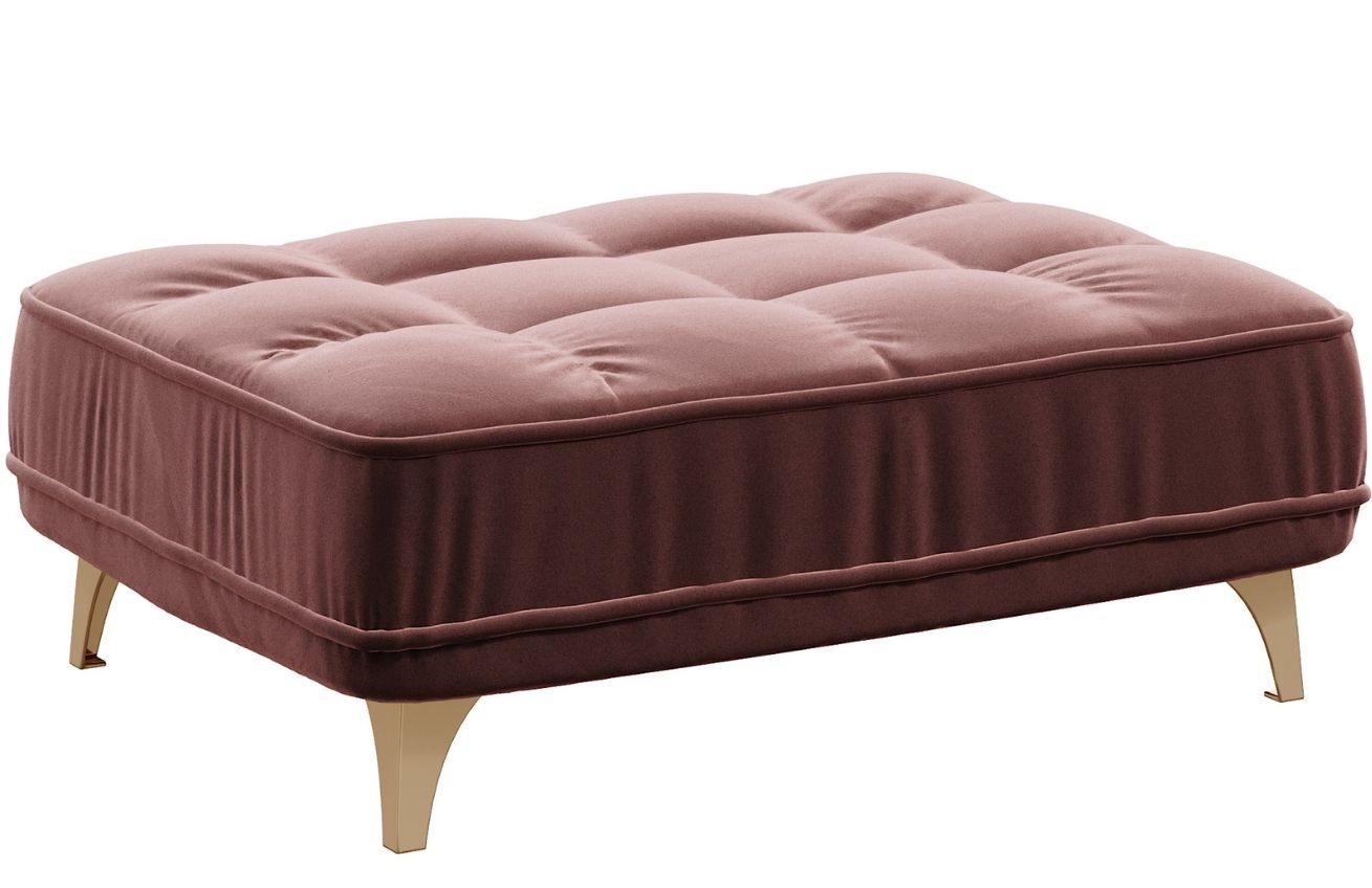 Růžová sametová podnožka DEVICHY Chloe Devichy