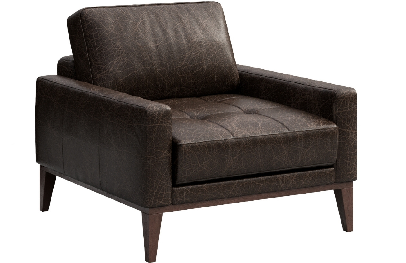 Tmavě hnědé vintage kožené křeslo MESONICA Musso Tufted Mesonica