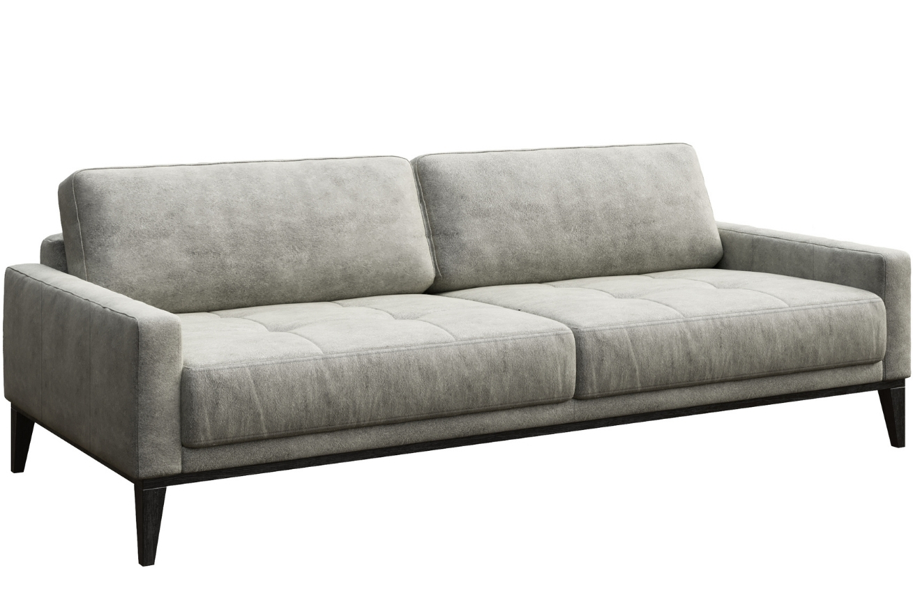 Šedá třímístná koženková pohovka MESONICA Musso Tufted 211 cm Mesonica