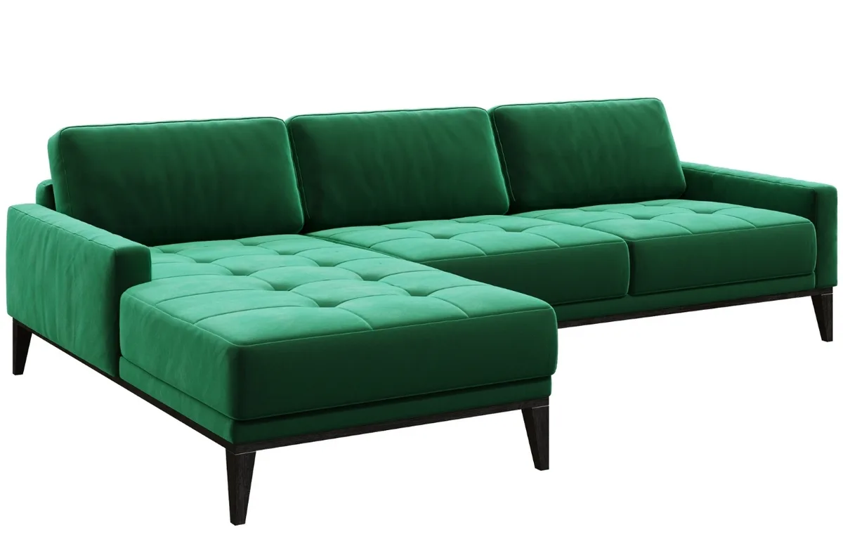 Sametová rohová pohovka MESONICA Musso Tufted, levá
