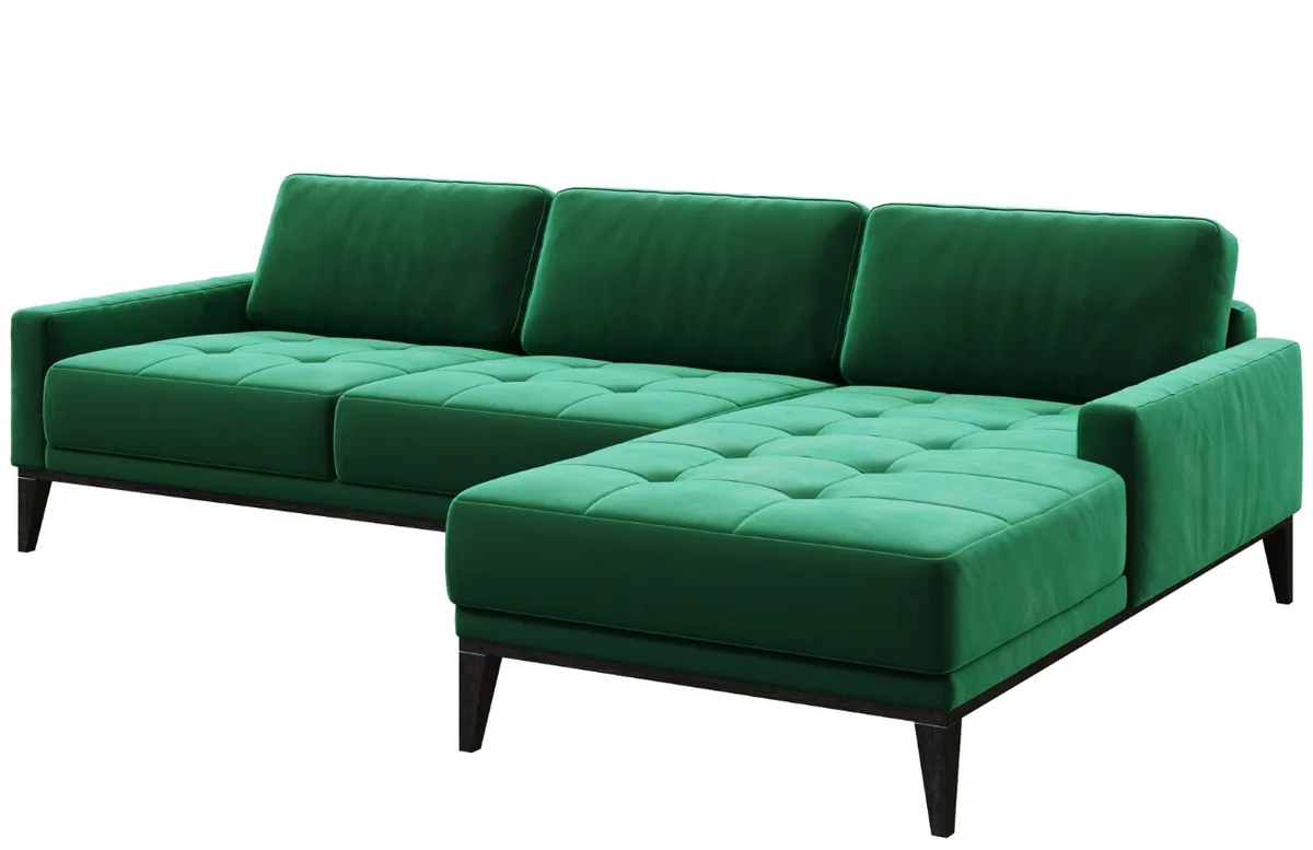 Sametová rohová pohovka MESONICA Musso Tufted, pravá
