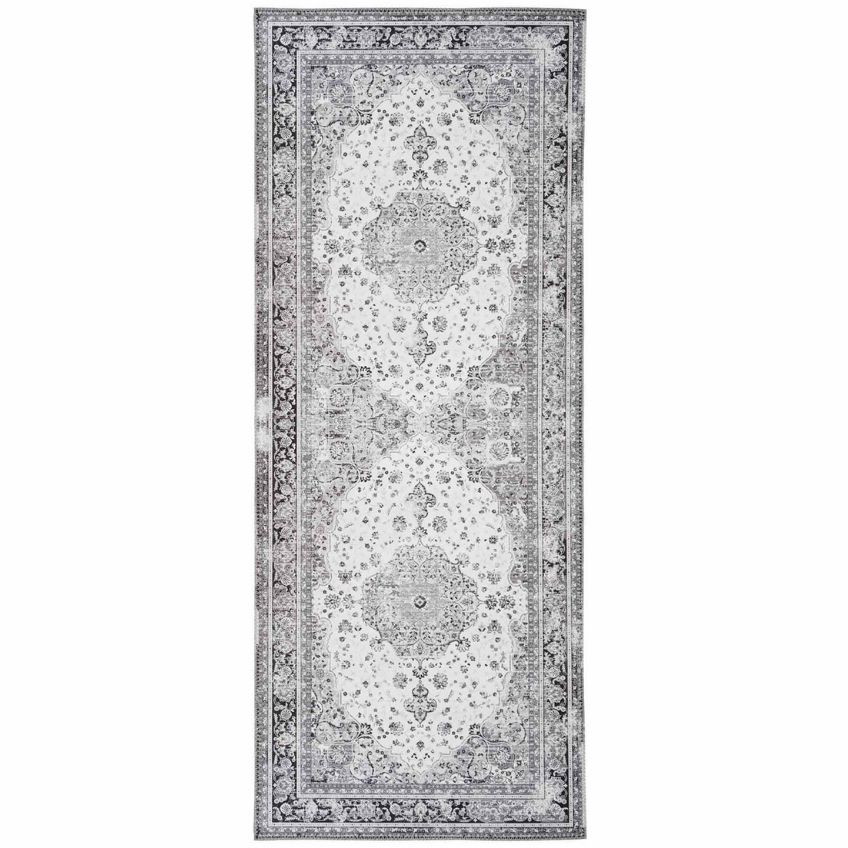 Nordic Living Černobílý běhoun Shola 80 x 200 cm s orientálními vzory Nordic Living