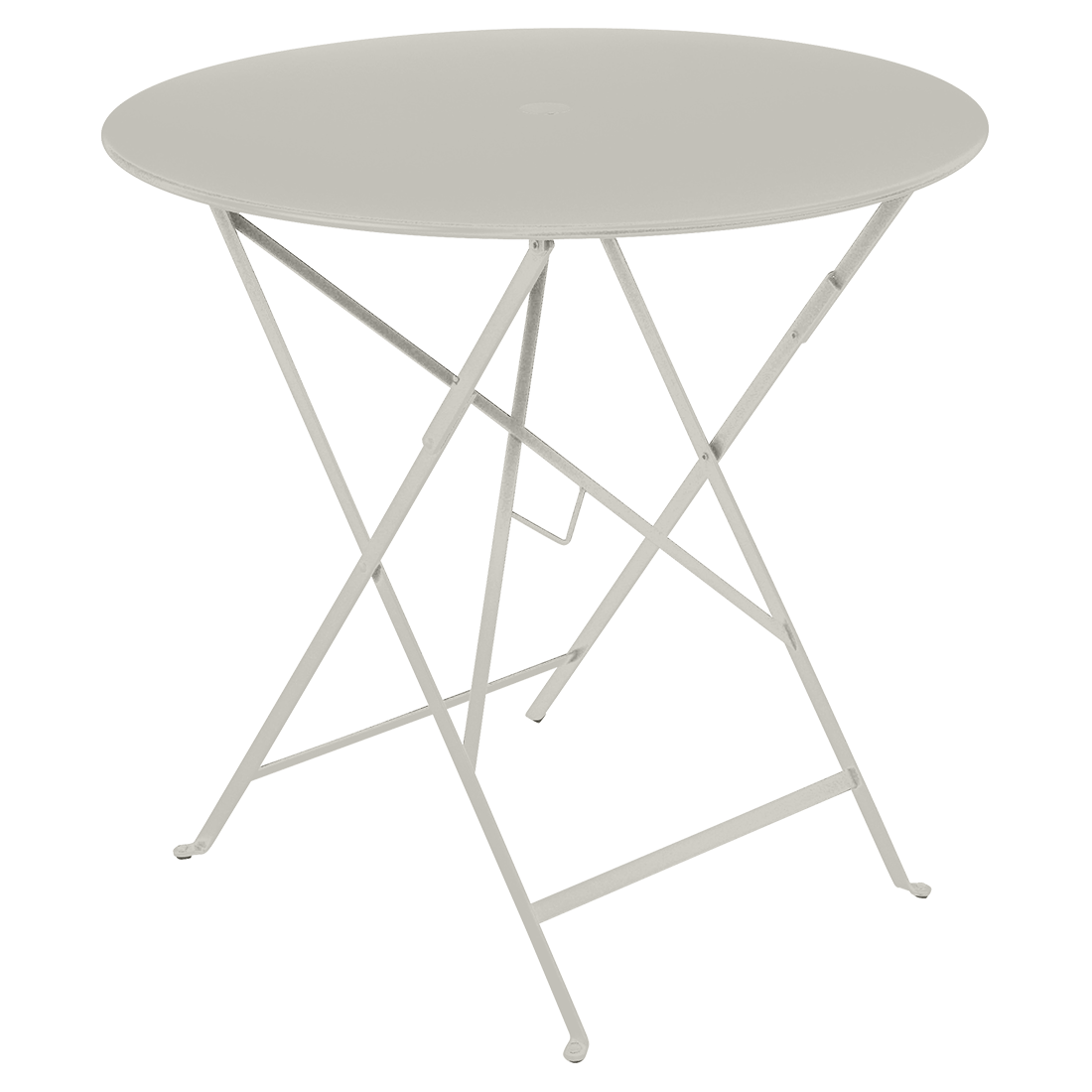 Světle šedý kovový skládací stůl Fermob Bistro Ø 77 cm Fermob