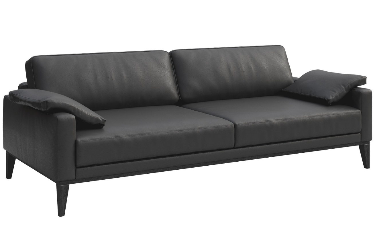 Tmavě šedá třímístná kožená pohovka MESONICA Musso 211 cm Mesonica