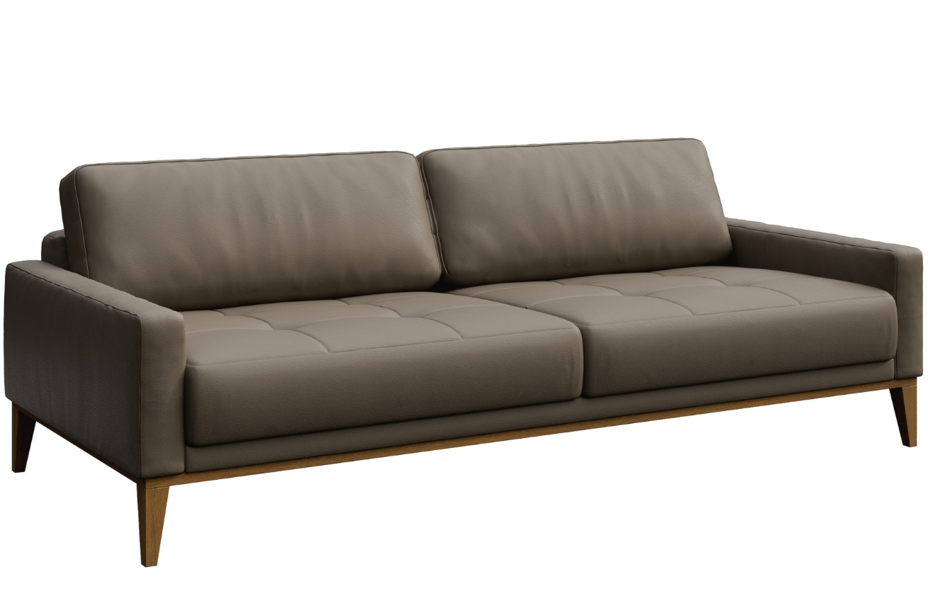 Světle hnědá třímístná kožená pohovka MESONICA Musso Tufted 211 cm Mesonica