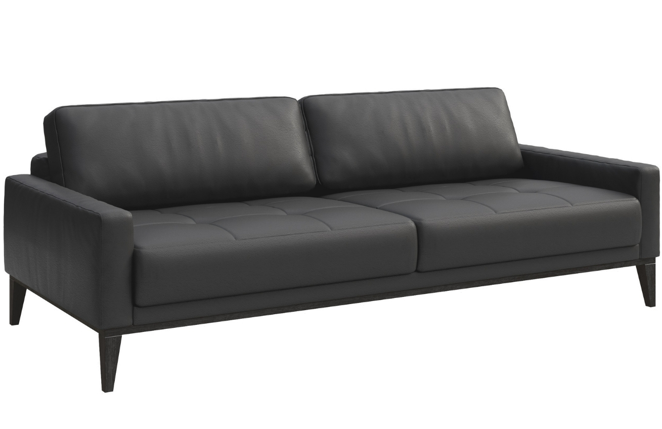 Tmavě šedá třímístná kožená pohovka MESONICA Musso Tufted 211 cm Mesonica