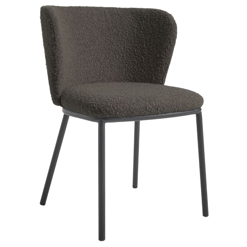 Černá bouclé jídelní židle Kave Home Ciselia Kave Home
