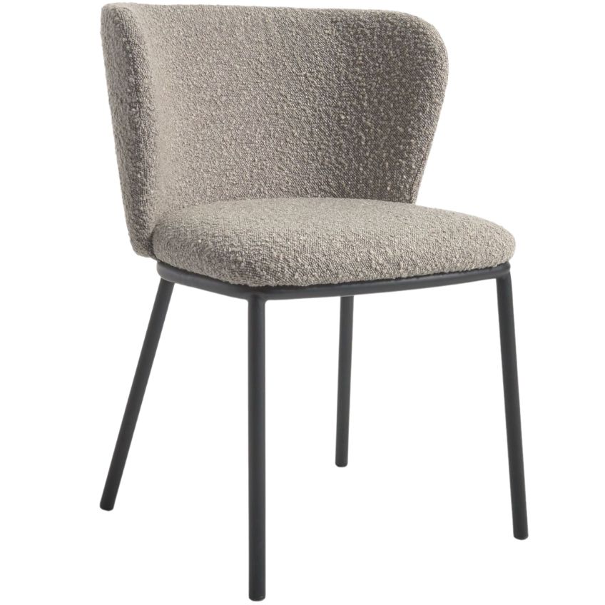 Světle šedá bouclé jídelní židle Kave Home Ciselia Kave Home