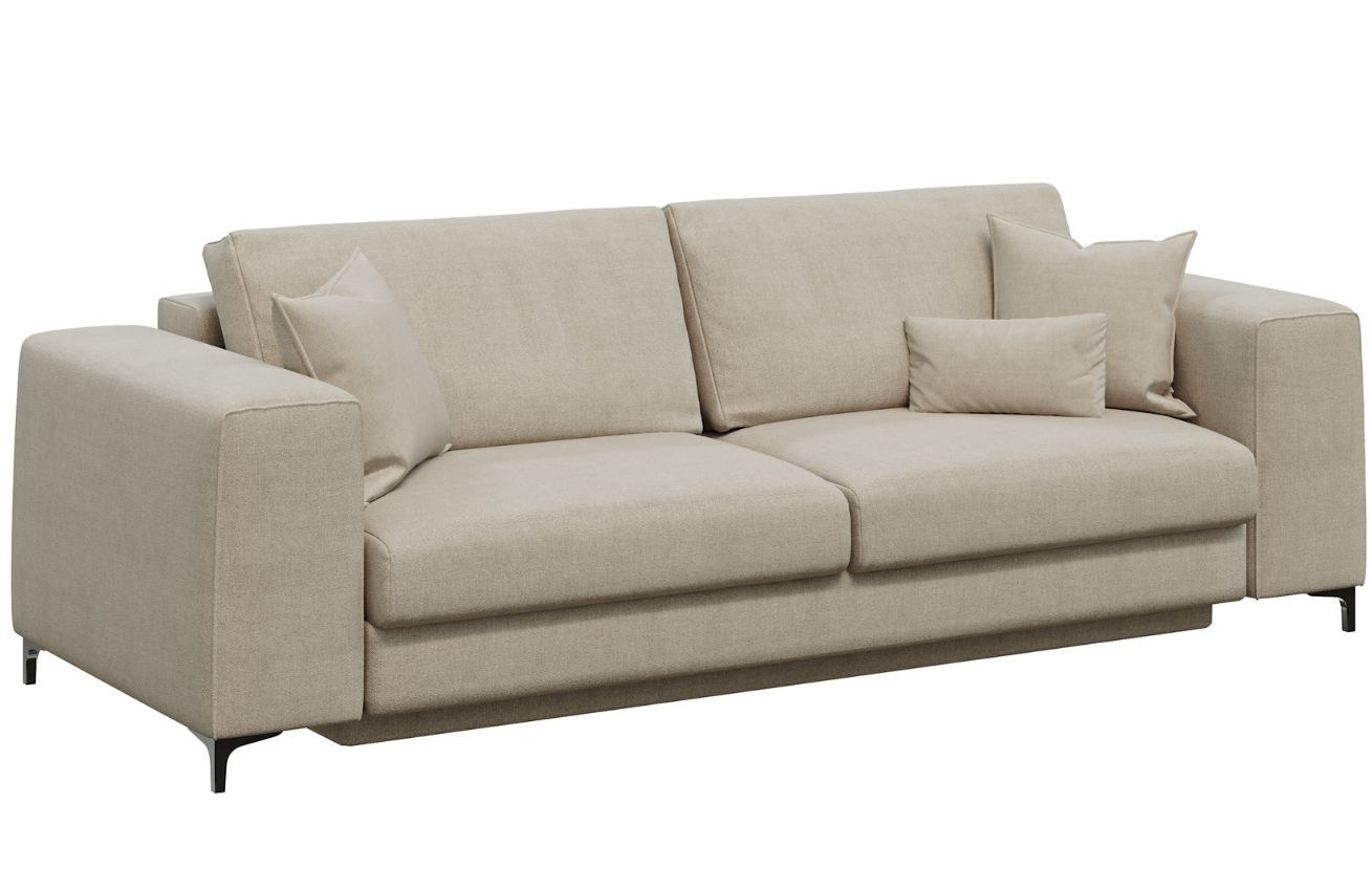 Béžová látková třímístná rozkládací pohovka DEVICHY Rothe 256 cm Devichy