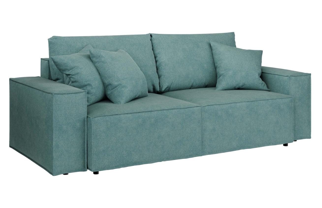 Modro zelená látková třímístná rozkládací pohovka Ghado Melow 250 cm Ghado