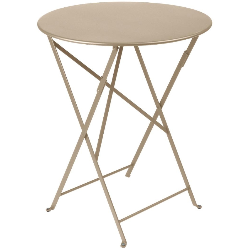 Muškátově šedý kovový skládací stůl Fermob Bistro Ø 60 cm Fermob