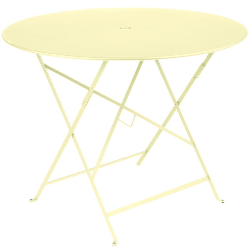 Citronově žlutý kovový skládací stůl Fermob Bistro Ø 96 cm Fermob