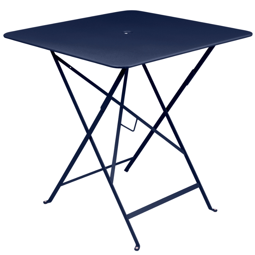Tmavě modrý kovový skládací stůl Fermob Bistro 71 x 71 cm Fermob