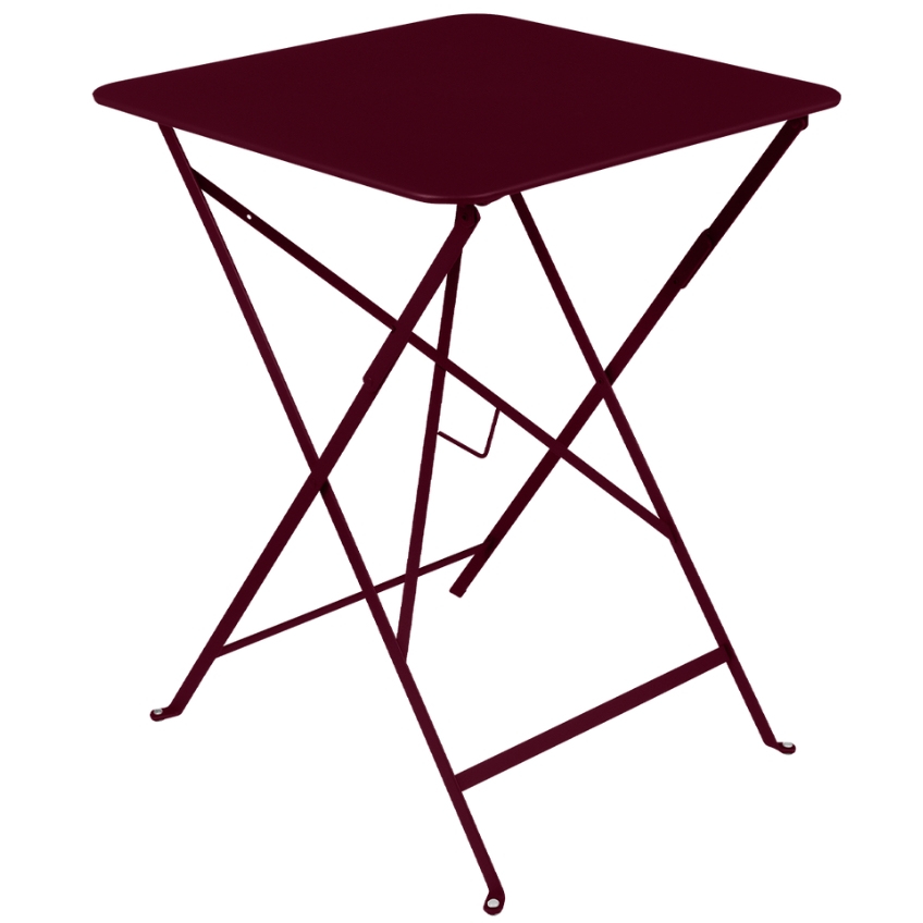 Třešňově červený kovový skládací stůl Fermob Bistro 57 x 57 cm Fermob