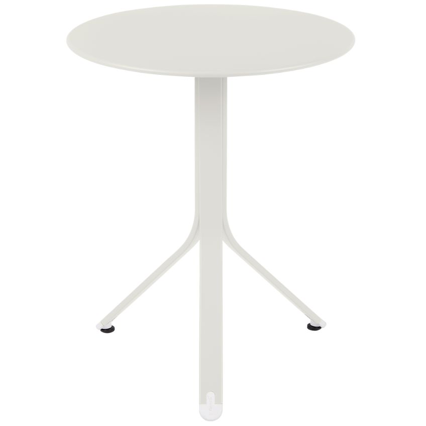 Světle šedý kovový stůl Fermob Rest'O Ø 60 cm Fermob