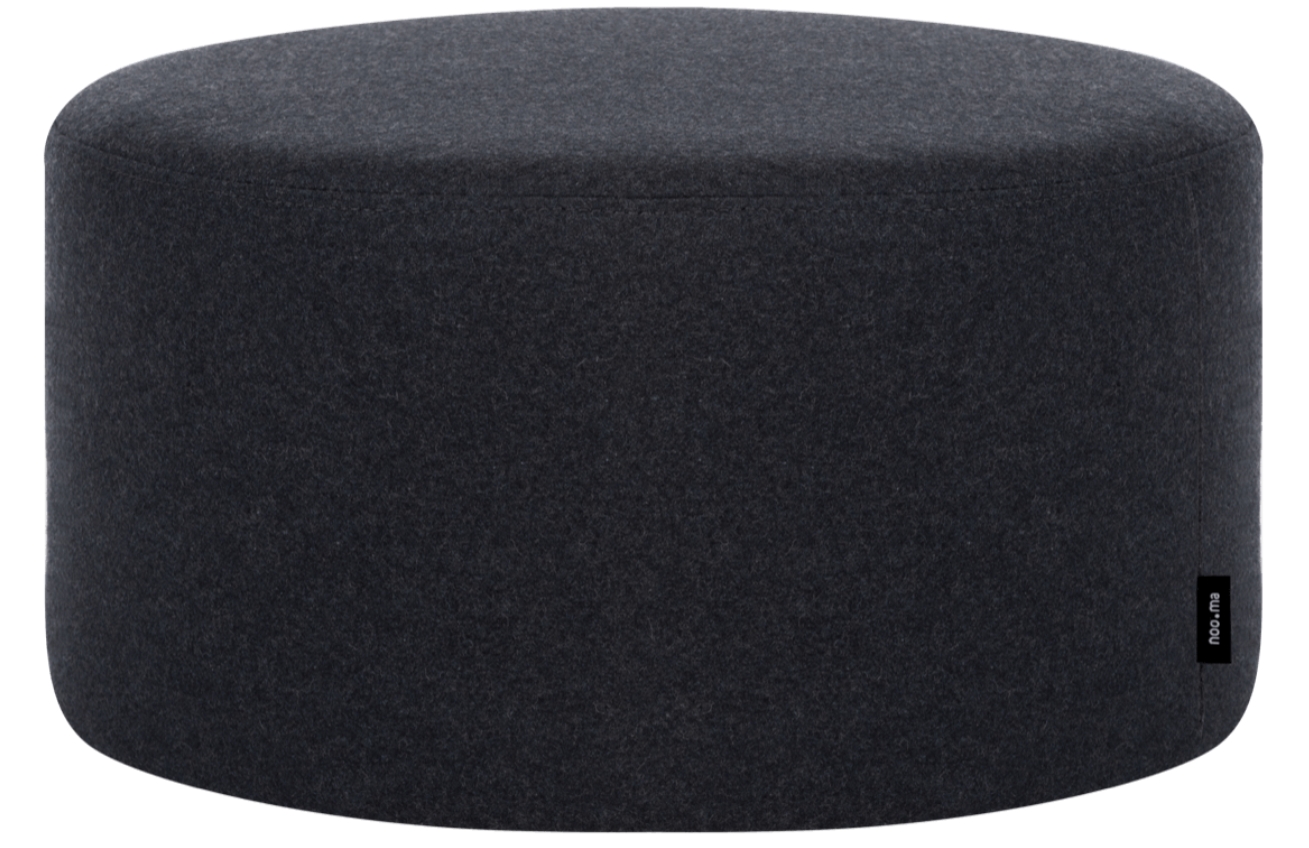 noo.ma Černý čalouněný puf Folk 50 cm noo.ma